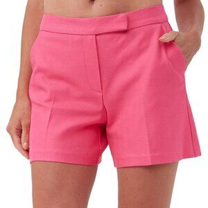 Trina Turk 'Hermosa' Flat-Front Twill Shorts, Pink Paradise